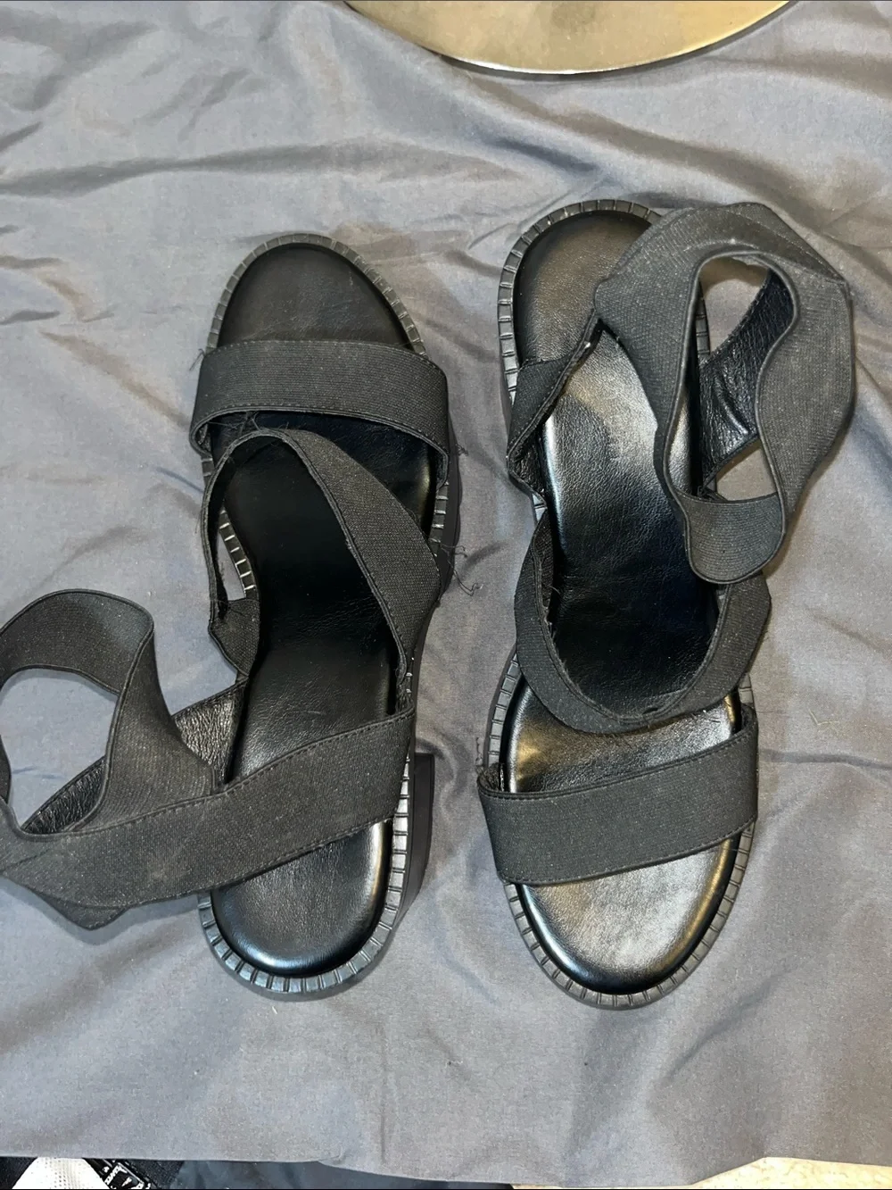 Madden Girl Black Chunky Platform Strappy Sandals